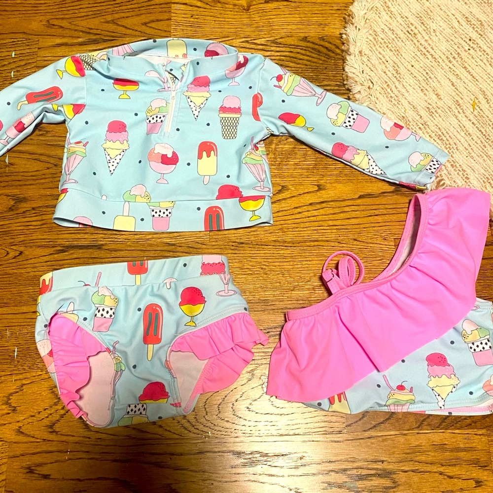 12 M baby swim suit with rash guard